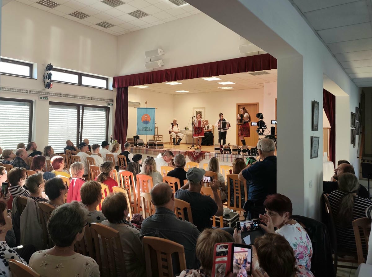 Vystúpenie harmonikárov pred publikom