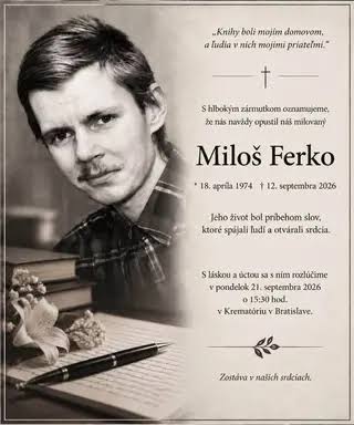 Smútočné parte Miloš Ferko